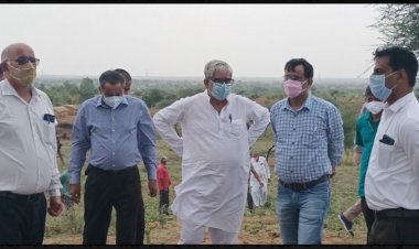 नीम का थाना में  कृषि महाविद्यालय खोलने को लेकर विश्वविद्यालय से आई टीम ने किया निरीक्षण