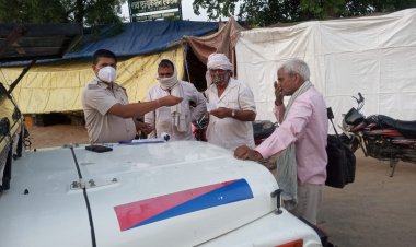 कोविड गाइडलाइन की पालना नही करने  पर 35 लोगों के  काटे गए  चालान