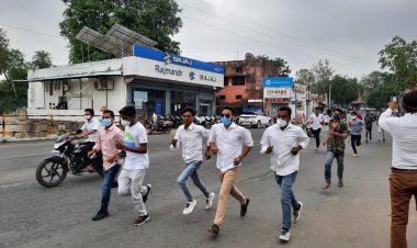 एनएसयूआई ने कोरोना वॉरियर्स के सम्मान में  रन ऑफ लंग्स मैराथन दौड़ किया  आयोजन