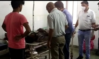चार मंजिला इमारत काम करने के दौरान  गिर दो मजदूर,जिला अस्पताल में कराया भर्ती