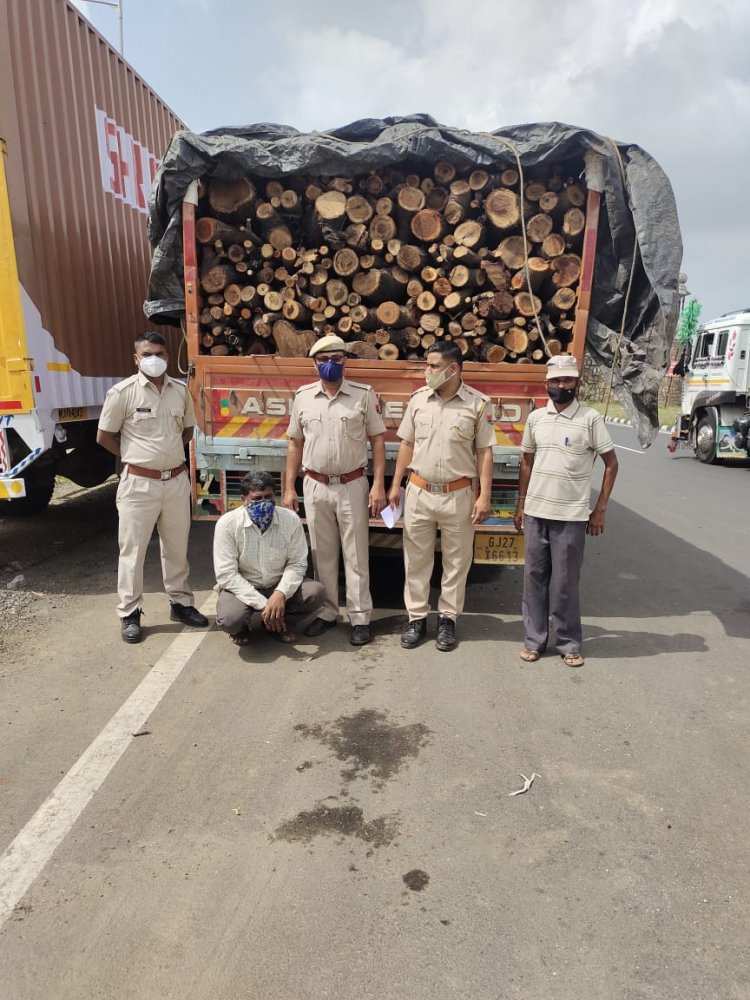 बिछीवाड़ा पुलिस ने अवैध बबूल की गीली लकड़ियों से भरा ट्रक पकड़ा, वन विभाग को किया सुपुर्द