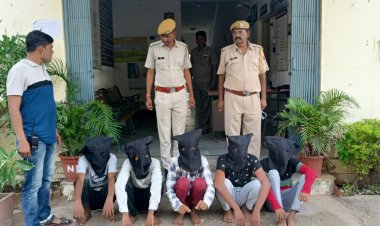 महुडी बस स्टैंड पर पिक अप चालक व मालिक के साथ डकैती करने वाले 5 आरोपियों को कोतवाली पुलिस ने किया गिरफ्तार