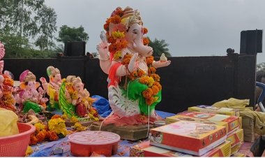 कुआं में गणपति विसर्जन  हर्षोल्लास से किया गयाl
