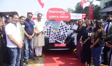 XUV 700 की फ्रीडम ड्राइव पहुची इंदौर स्थित सौम्या व्हीकल्स पर