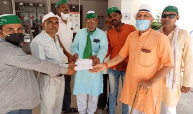 संयुक्त किसान मोर्चा के साथ भारत बंद में रैली निकाल कर राष्ट्रपति को सौपा ज्ञापन