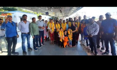 प्रतियोगिता में स्वर्ण एवं रजत पदक प्राप्त करने पर गोंड समाज महासभा ने किया स्वागत
