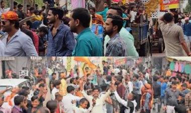 देवास मे धूम धाम से निकला माता जी का चल समारोह लाखो की संख्या मे भक्तो का जनसेलाब उमड़ा