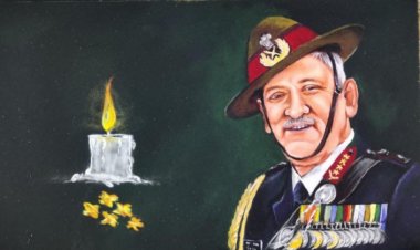 युवा रंगोलीकार, चित्रकार शादाब ने रंगोली बनाकर श्रद्धेय बिपिन रावत को दी श्रद्धांजलि