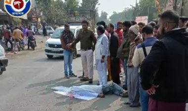 अज्ञात वाहन ने मारी टक्कर युवक की मोके पर मौत लोगो ने किया चक्काजाम
