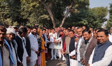 जिला सरपंच संघ शाखा अलवर राजस्थान विभिन्न मांगों को लेकर जिला प्रमुख को ज्ञापन सौंपा