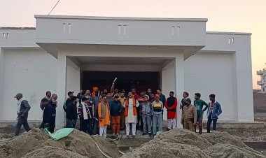 रमपुरा में बन रहे हिंदू बरात घर का विधायक ठुकराल ने किया निरीक्षण