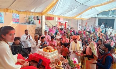 बिंजाना में कलश यात्रा के साथ श्रीमद भागवत कथा प्रारंभ