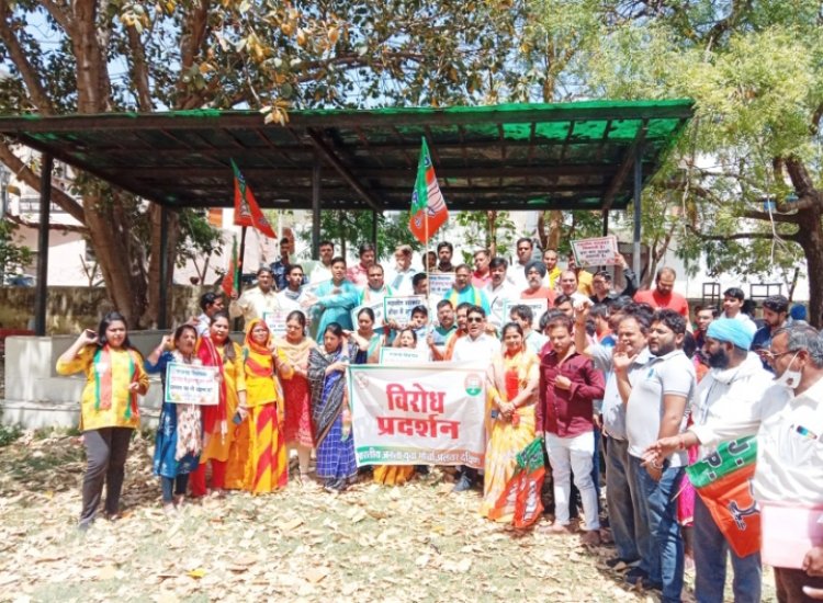 दीपक मीणा पर दर्ज रेप के मामले में भाजपा के युवा कार्यकर्ताओं ने रैली निकाल विरोध प्रदर्शन किया