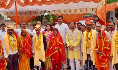 मुख्यमंत्री सामूहिक विवाह योजनान्तर्गत 75 जोड़ों का हुआ सामूहिक विवाह सम्पन्न।