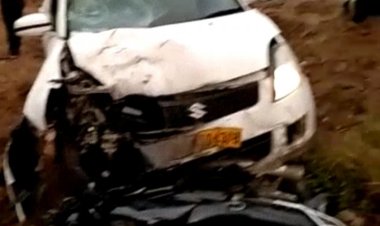 स्विफ्ट कार ने दो बाइकों को टक्कर मार दी जिससे तीन की मौत हो गई तीन घायल हो गए