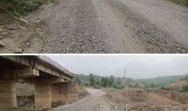 राष्ट्रीय राजमार्ग एनएच 39  सिंगरौली सजहर के अंतर्गत खाखन के पुल की दिख रही दयनीय स्थिति