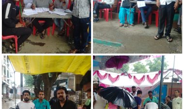मतदान के लिए गिरती बारिश मे भी दिख रहा लोगो मे उत्साह