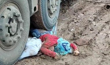 दर्दनाक हादसा कंटेनर ने बाइक सवार को रौंदा, पति पत्नी की मौत