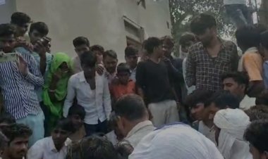 बाजरे के खेत से अज्ञात व्यक्ति को पकड़ा गांव वालों का आरोप बच्चा चोर गिरोह का सदस्य