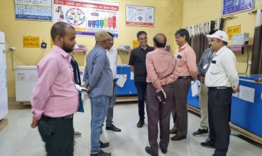 जिला वैक्सीन भण्डार का राज्य स्तरीय दो सदस्यीय आब्जर्वर टीम द्वारा किया गया मूल्यांकन।