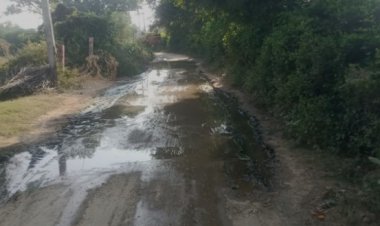 सड़क मार्ग पर कीचड़ व जलभराव से निकलने वाले ग्रामीणों को काफी परेशानी उठानी पड़ रही है
