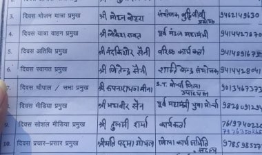 जन आक्रोश रैली को सुचारू रूप से जनता के बीच ले जाने के लिए विधानसभा स्तरीय दिवस समिति गठित की