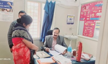 सामुदायिक स्वास्थ्य केन्द्र बरोठा का सीएमएचओ डॉ. शर्मा ने किया औचक निरीक्षण।
