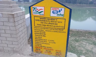 मुख्य विकास अधिकारी द्वारा पीपरगॉव, वि0ख0 धनपतगंज में अमृत सरोवर का किया गया आकस्मिक निरीक्षण।