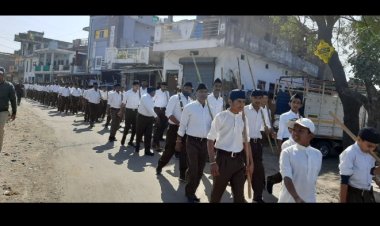 ग्राम सिया में निकला पथ संचलन, 10 गांवो से 300 से अधिक स्वयंसेवक हुए शामिल