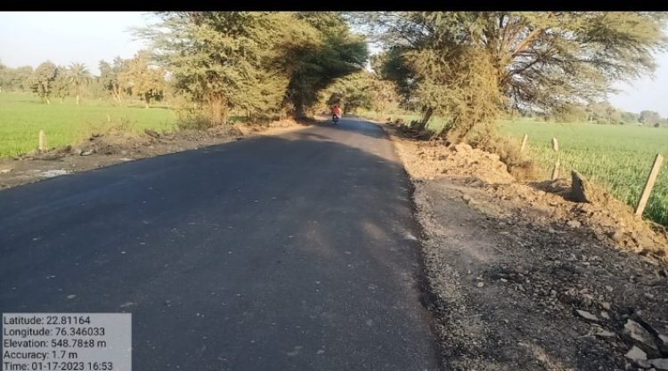 देवास जिले में हाटपिपल्या से टप्पा मार्ग लम्बाई 22.40 कि.मी. जिले के विकास में नई सौगात ।