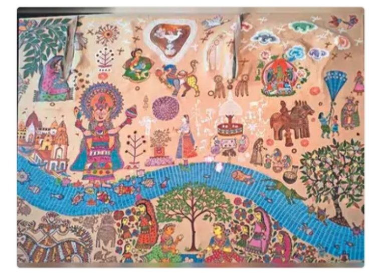 नईदिल्ली की संसद कला दीर्घा में देवास की चित्रकार सोनाली ने बनाए शैल चित्र
