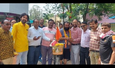 आनंद सिंह ठाकुर द्वारा साइकिल से अमरनाथ जी के लिए हुए रवाना