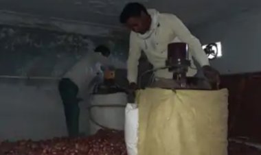 एग्जास्ट फैन, हीटर व हेलोजन लगाकर सूखा रहे हैं प्याज, लोड बढ़ने से जल रही केबल