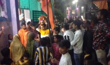 अयोध्या से आए अक्षत कलश की शांति नगर में निकाली भव्य कलश यात्रा