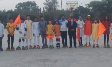 रामधुन में रमे युवा खिलाड़ी,किया प्रदर्शन