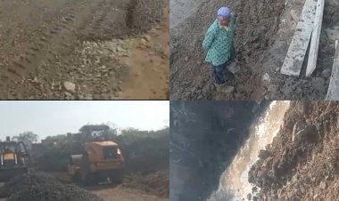नागदा रसूलपुर मुख्य मार्ग निर्माण मे हो रही धांधली