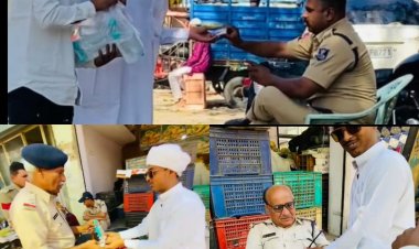 चिलचिलाती कड़क धुप मे होली पर ड्यूटी दे रहे पुलिस सिपाहियों को काजी बाबा ट्रस्ट द्वारा ठंडा जलपान व आइसक्रीम