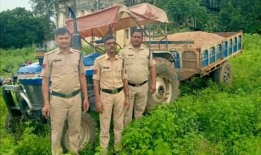 रेत माफिया के खिलाफ माड़ा पुलिस ने किया कार्यवाही